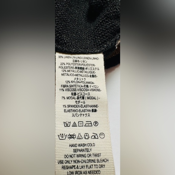 Free People Sweater - Sz Medium - Deep V-Neck - Color Block - Gold Dust - Picture 7 of 8